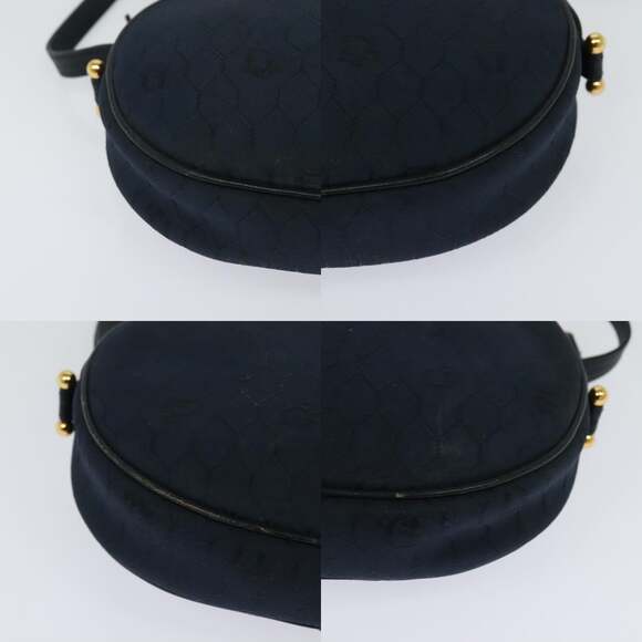 DIOR Honeycomb Canvas Shoulder Bag Gold Navy - Picture 10 of 12